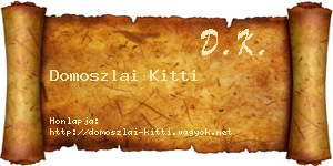 Domoszlai Kitti névjegykártya